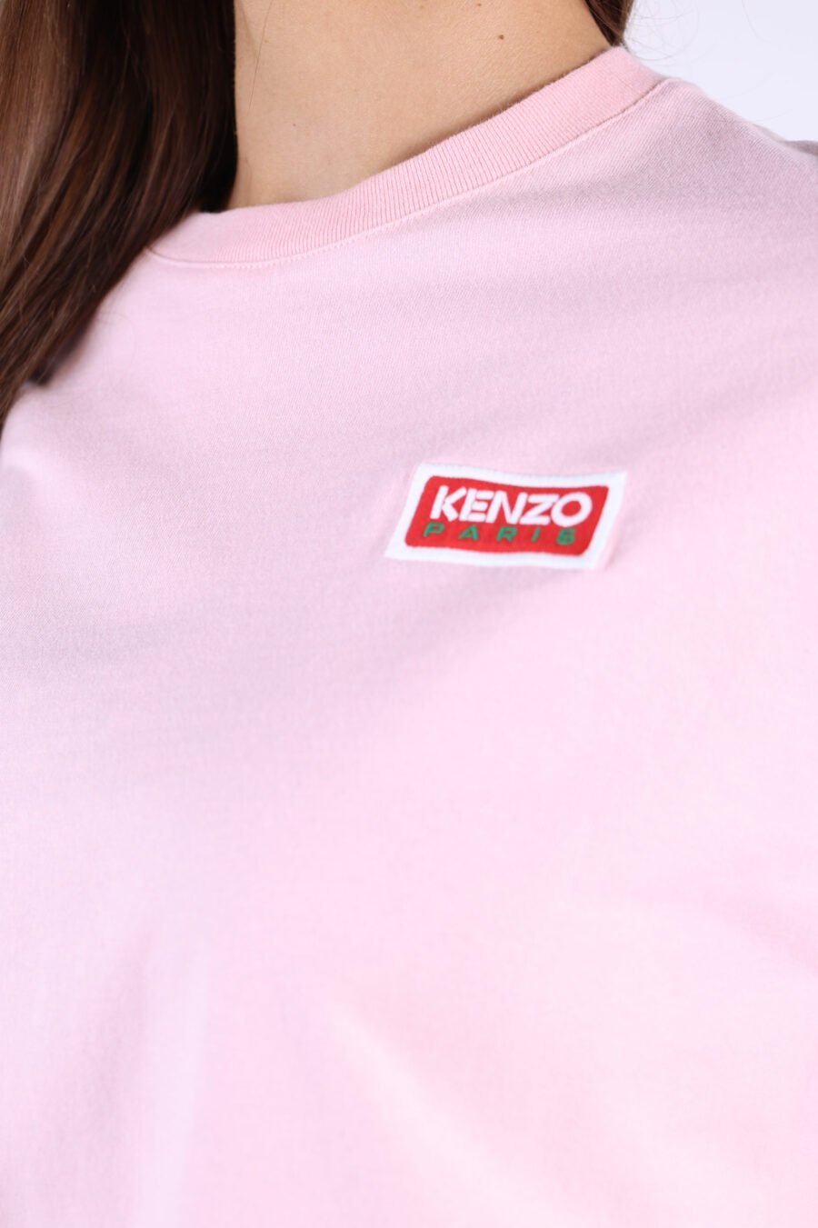 Camiseta rosa "oversize" con logo "kenzo paris" - 361223054662201906