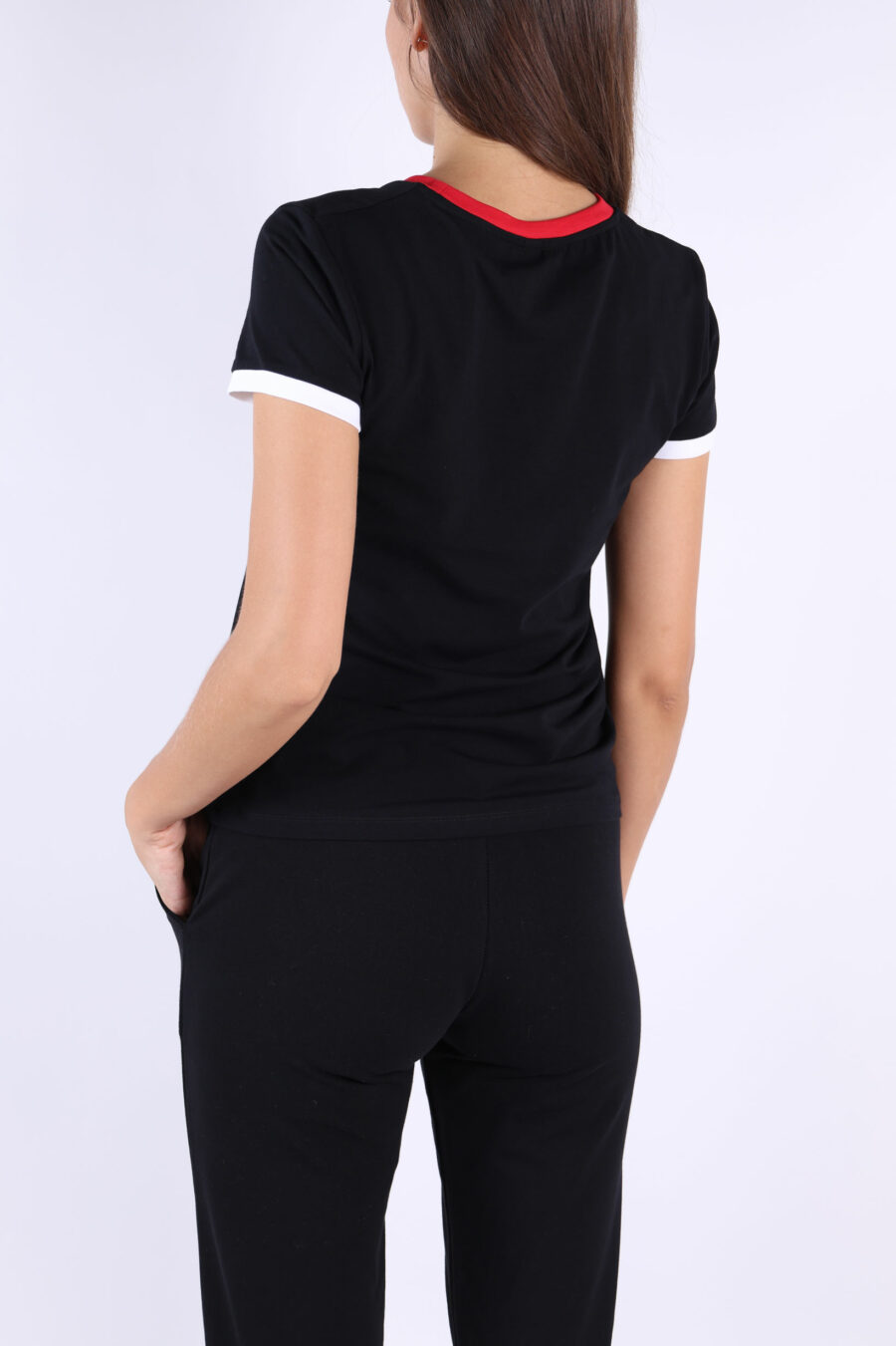 T-Shirt schwarz mit rotem und Bär-Logo "underbear" Patch - 361223054662202211