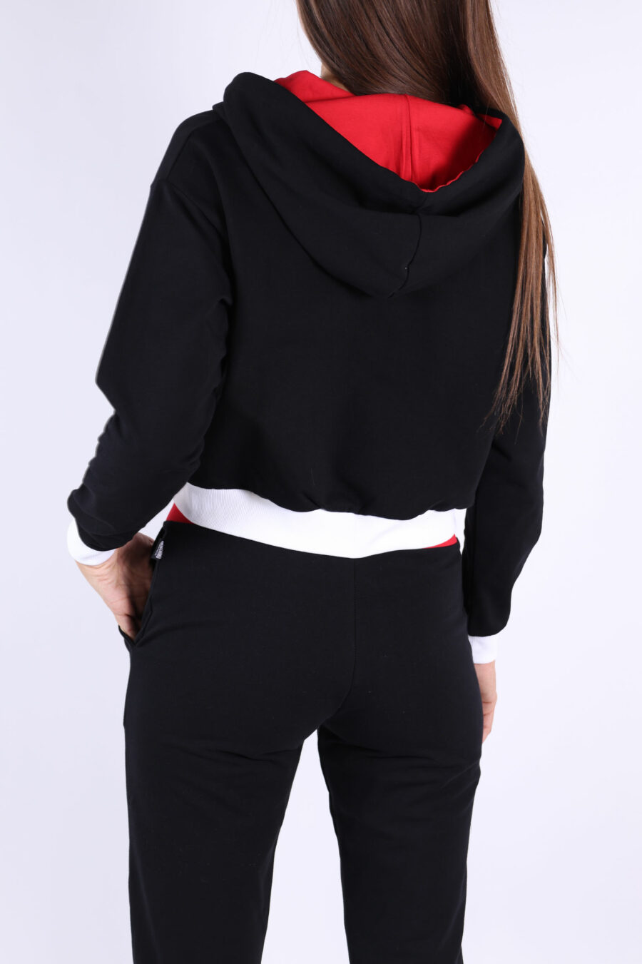 Black and red sweatshirt with hood and bear logo "underbear" patch - 361223054662202227