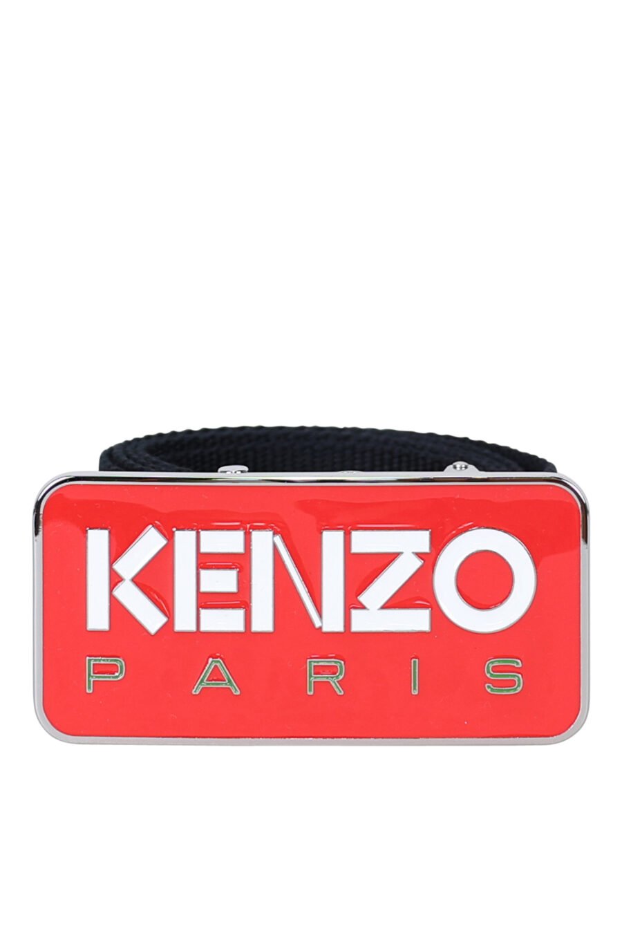 Ceinture noire avec boucle rouge logo "kenzo paris" - 3612230547339