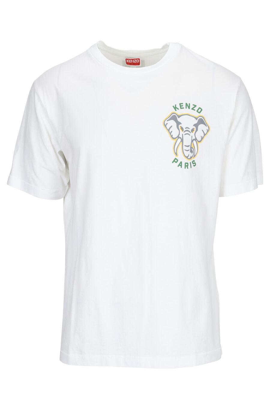 T-shirt blanc avec minilogue éléphant - 3612230553590