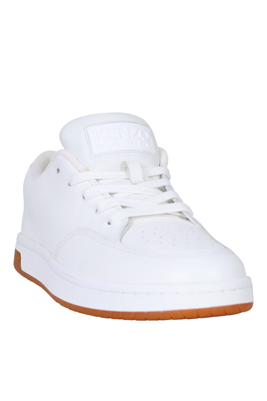 White trainers "kenzo dome" with minilogo and brown sole - 3612230556089 1