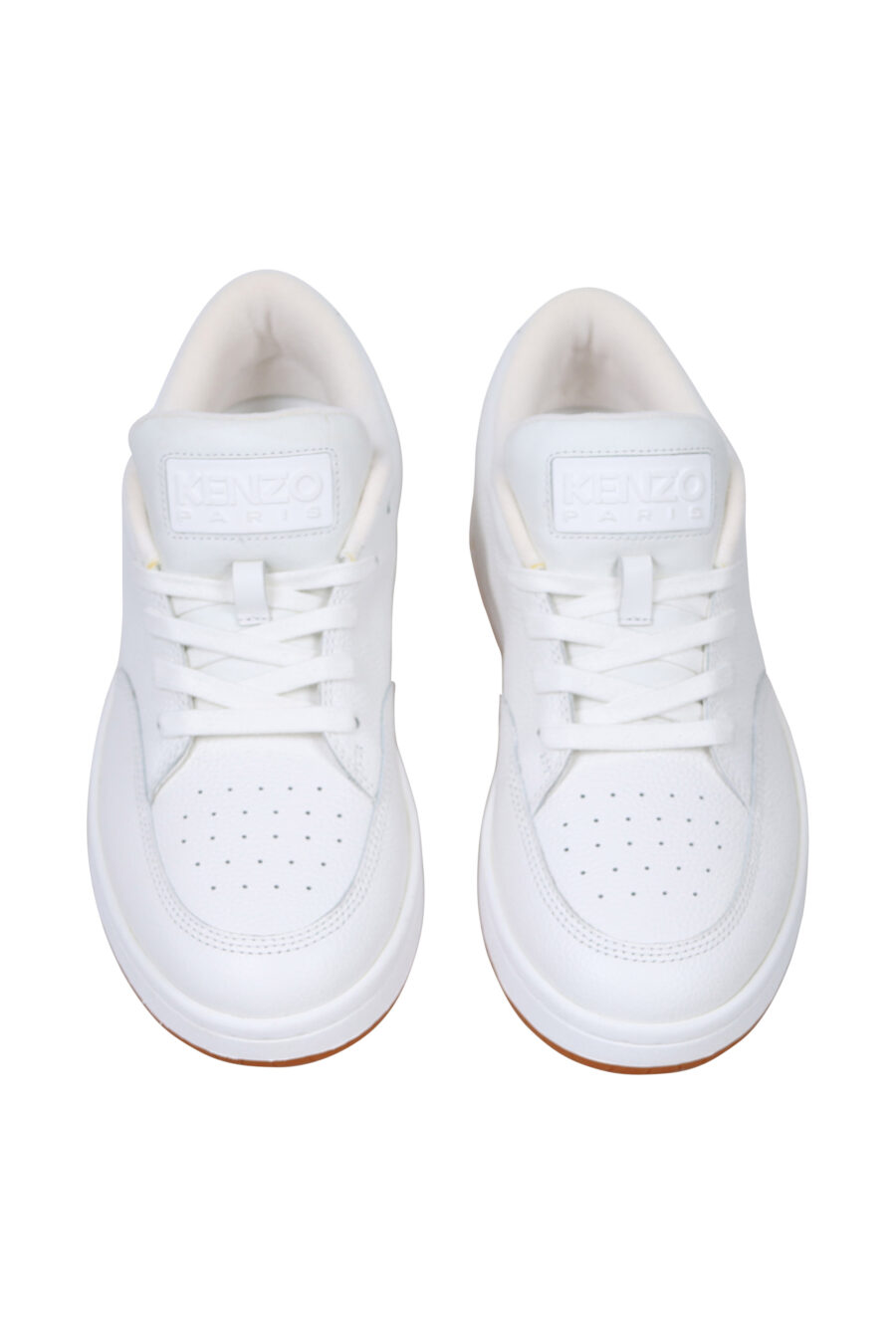 White trainers "kenzo dome" with minilogo and brown sole - 3612230556089 4