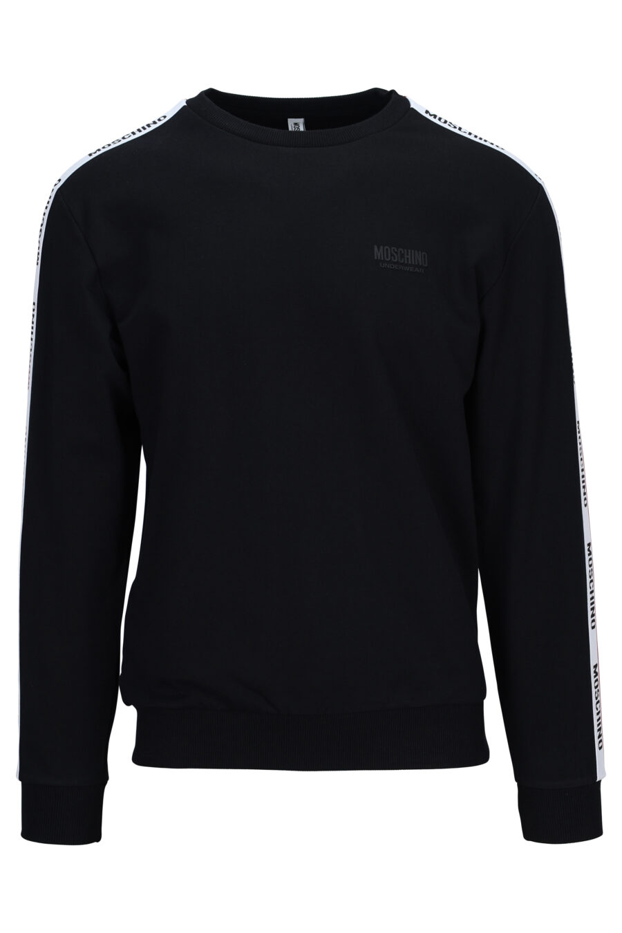 Schwarzes Sweatshirt mit Logoband an den Ärmelseiten - 667113028293