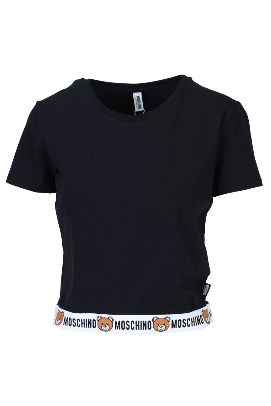 Camiseta negra con logo oso "underbear" en cinta - 667113034157