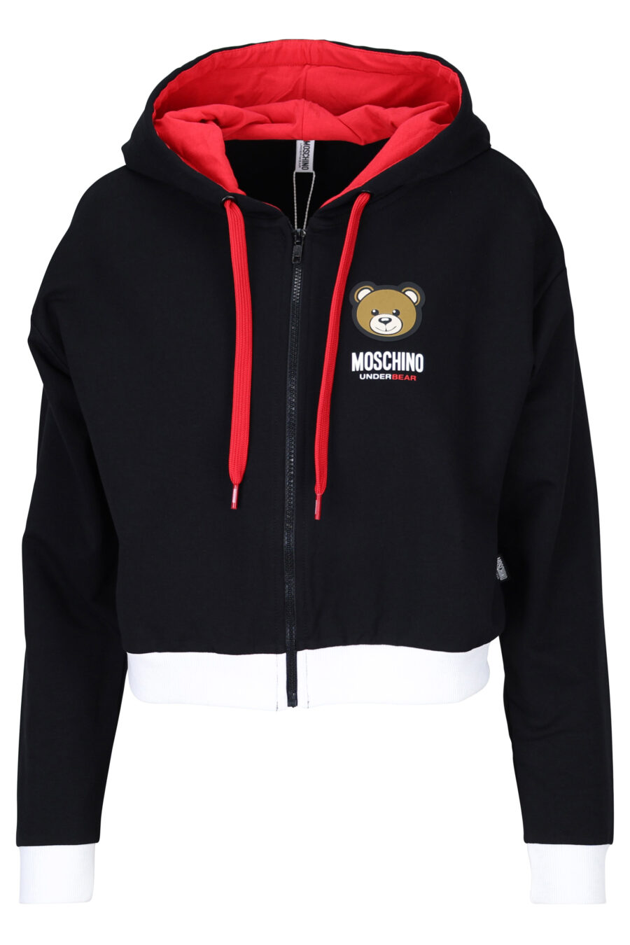 Black and red sweatshirt with hood and bear logo "underbear" patch - 667113064383