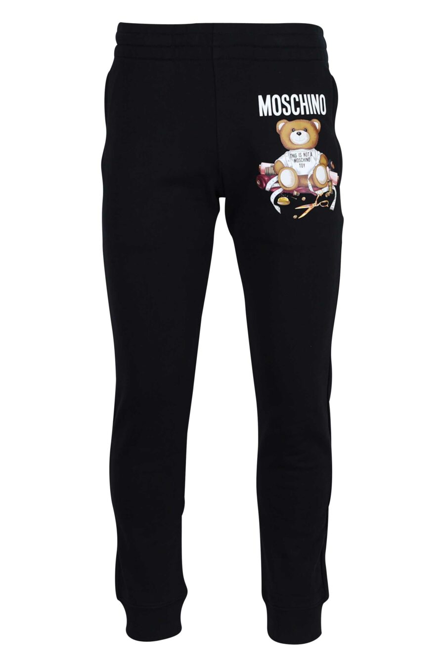 Moschino - Pantalón de chándal negro con logo teddy sastre - BLS Fashion