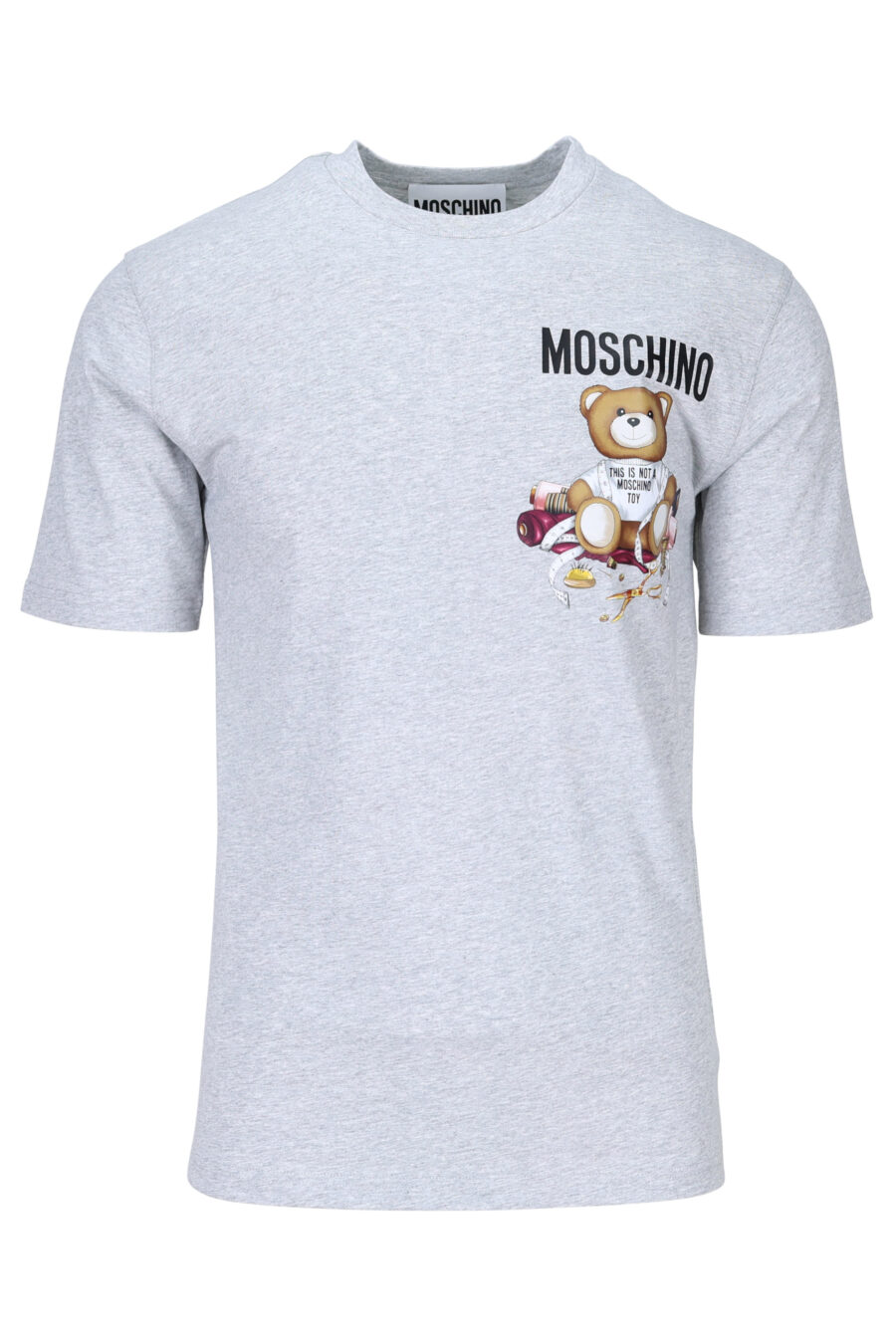 Camiseta gris con minilogo "teddy sastre" - 667113150802