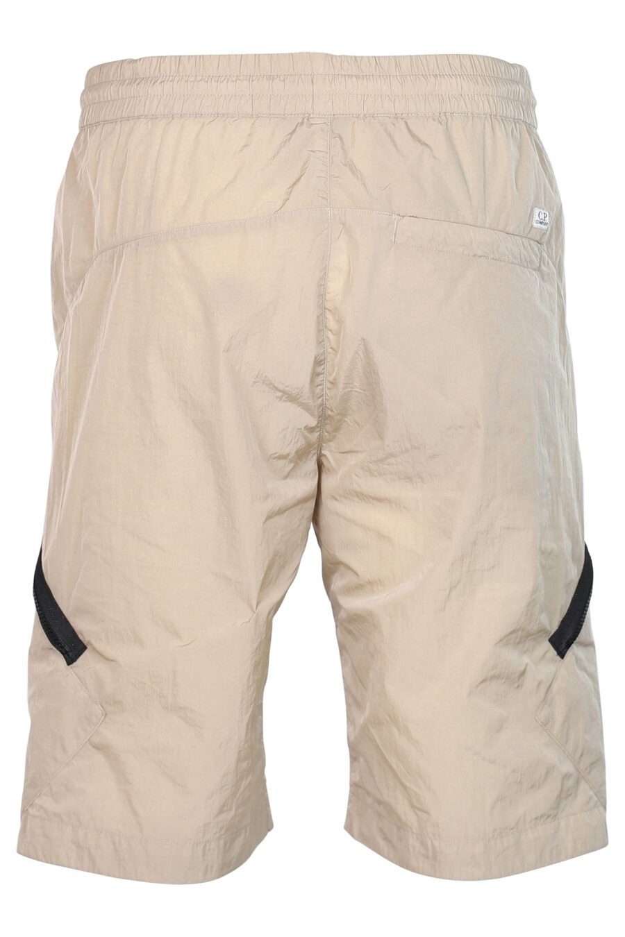 Pantalón corto beige con cremallera diagonal y logo lente - 7620943518221 3