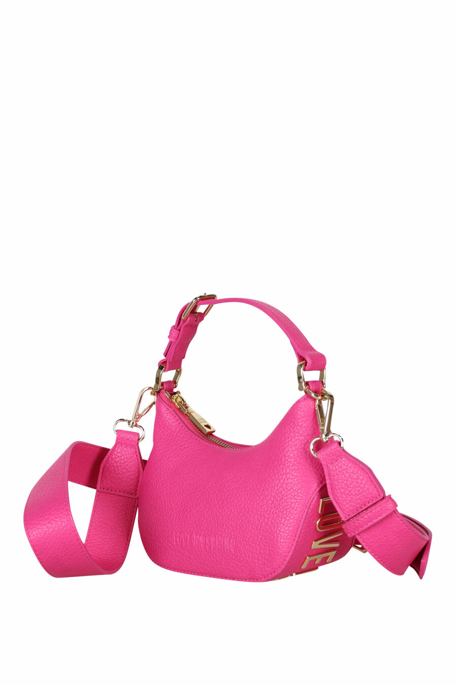 Bolso de hombro rosa de cuero con minilogo monocromático - 8050142185563 1
