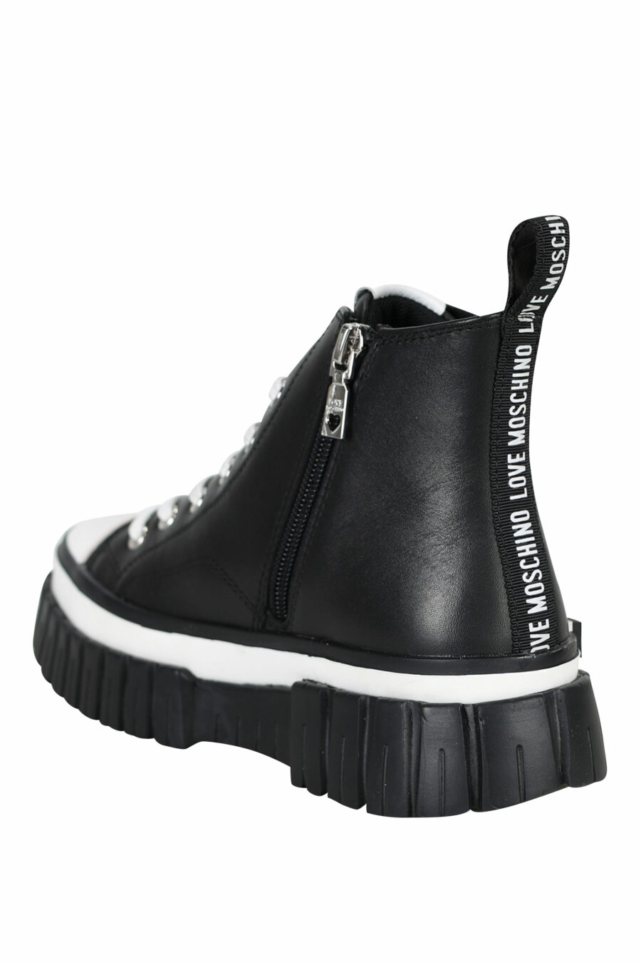 Black ankle boots with white laces and mini-logo - 8050142937599 3