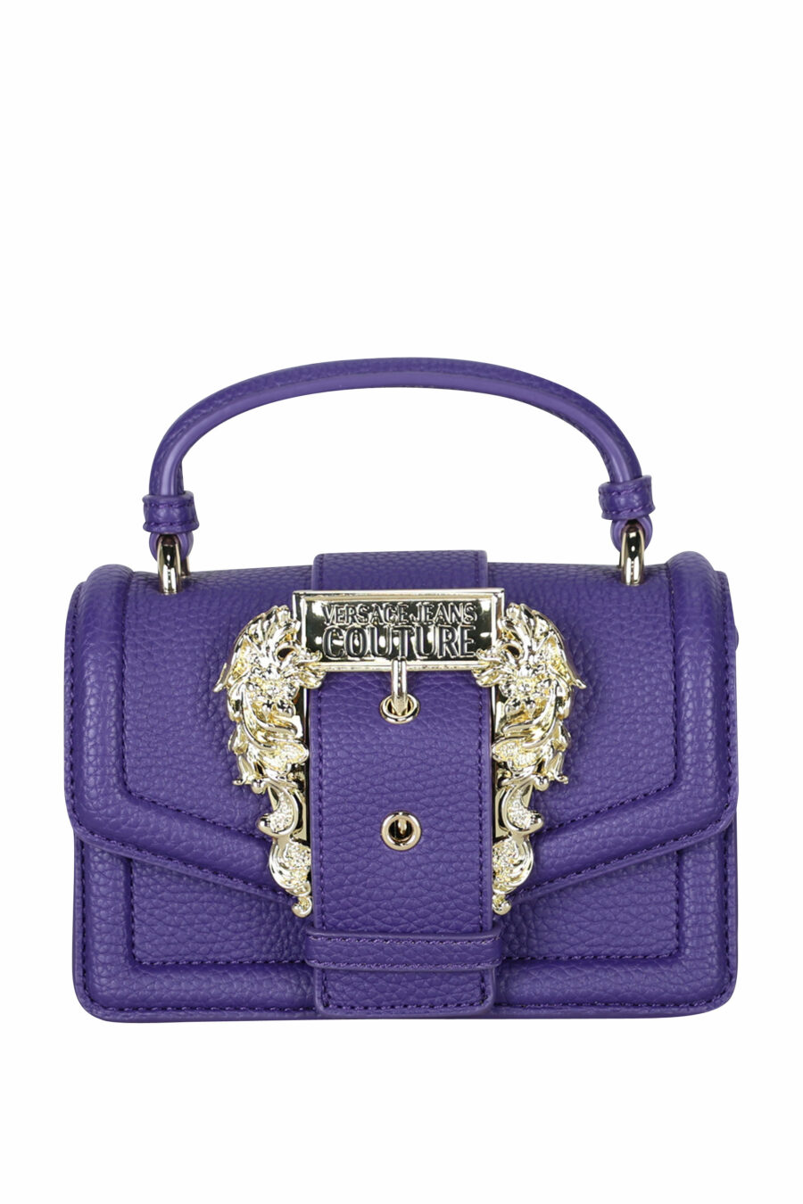 Purple shoulder bag with chain and baroque buckle - 8052019407600