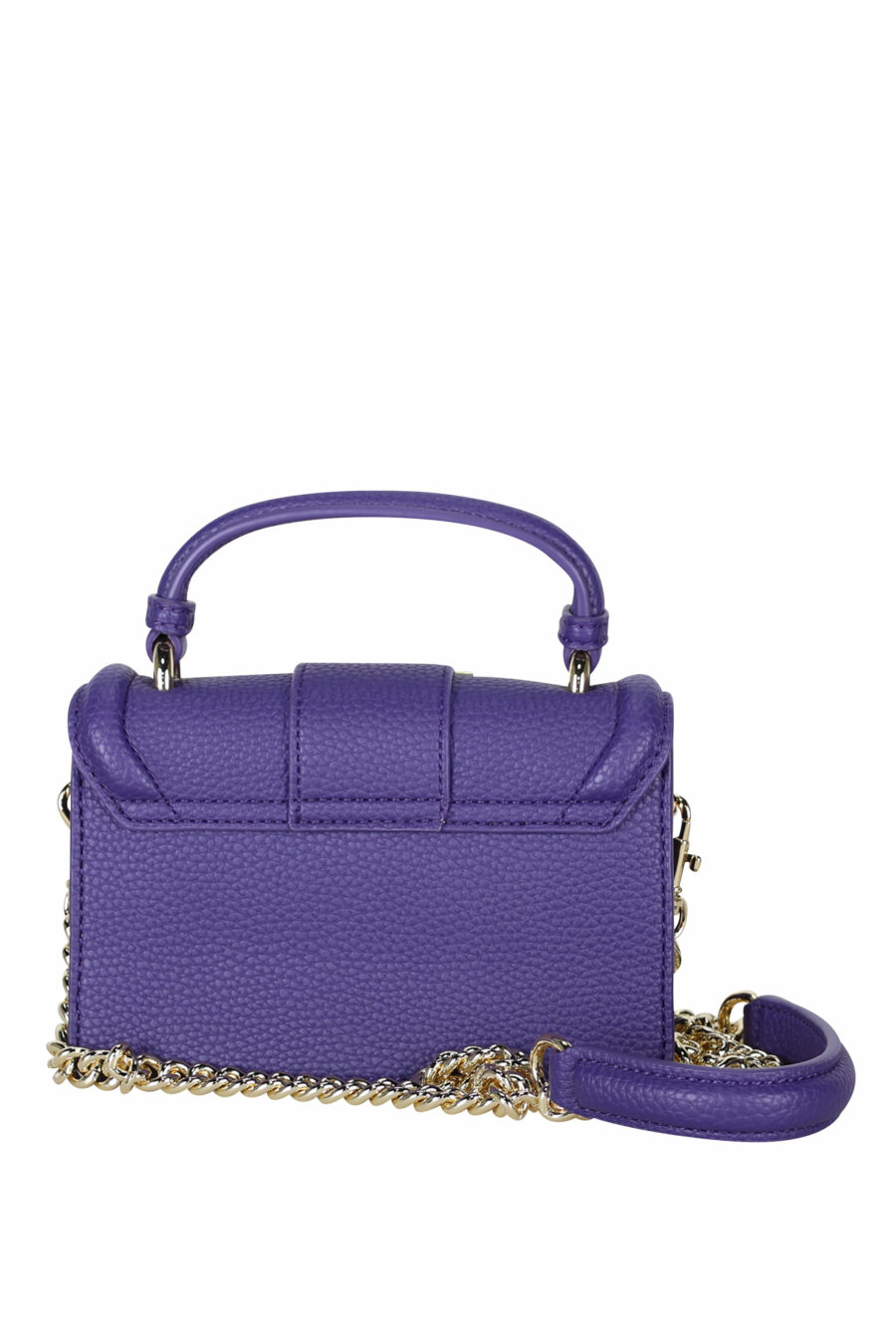 Purple shoulder bag with chain and baroque buckle - 8052019407600 2