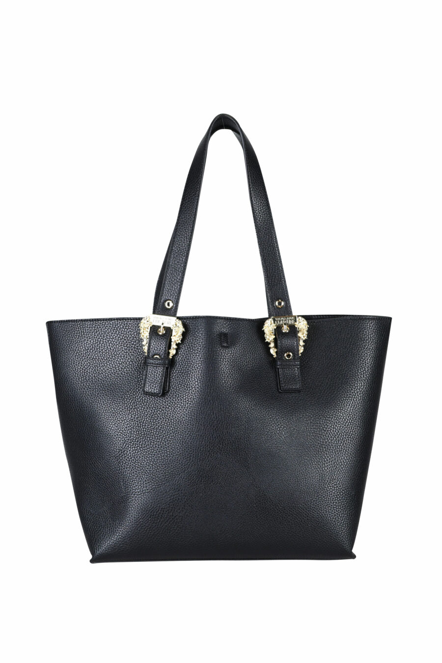 Black shopper bag with baroque buckles - 8052019407709