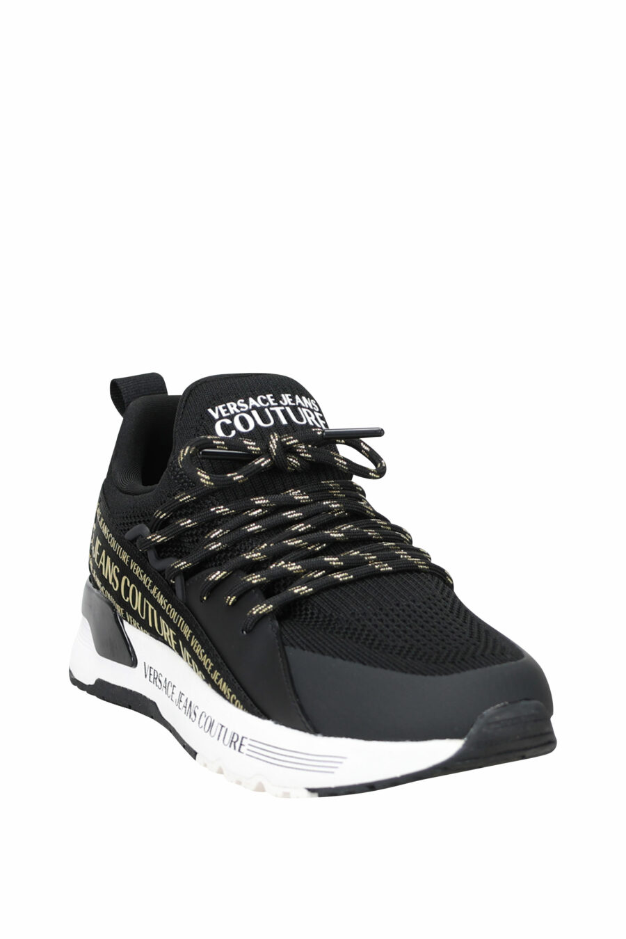 Black "troadlop" trainers with gold ribbon logo - 8052019454222 1