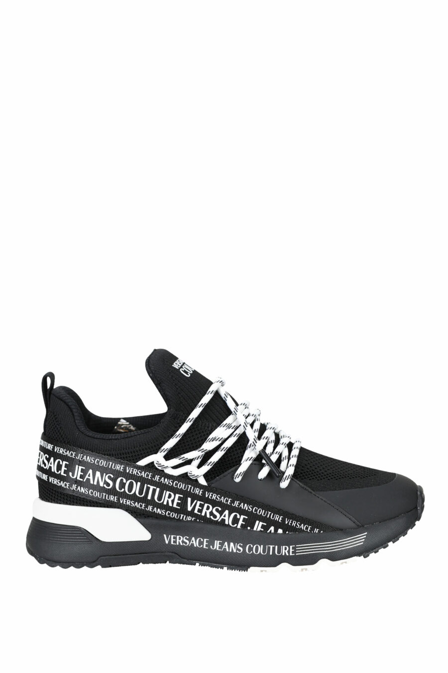 Zapatillas negras "troadlop" con logo en cinta blanco - 8052019454468 1