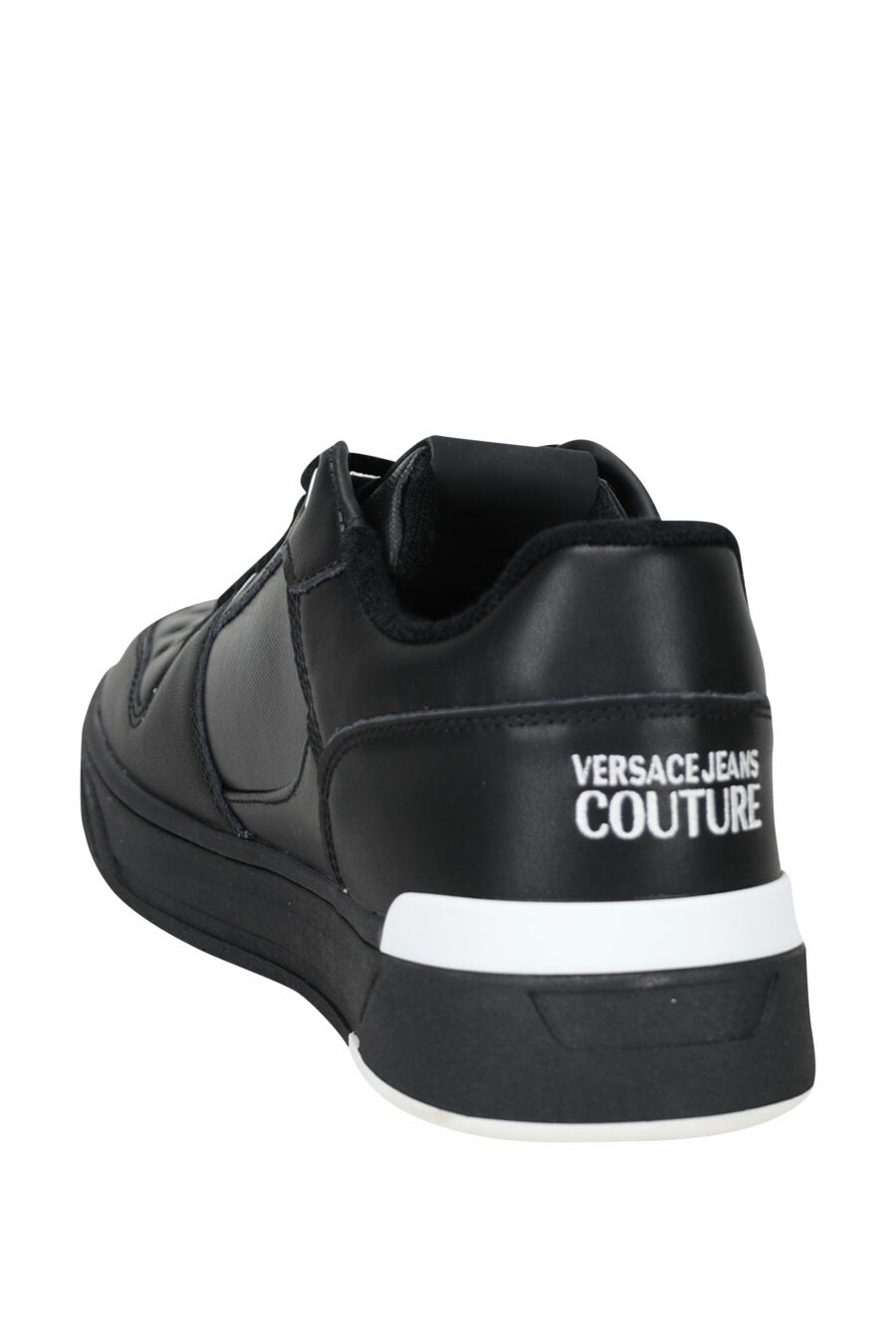 Versace Jeans Couture - Zapatillas negras con blanco y logo circular ...