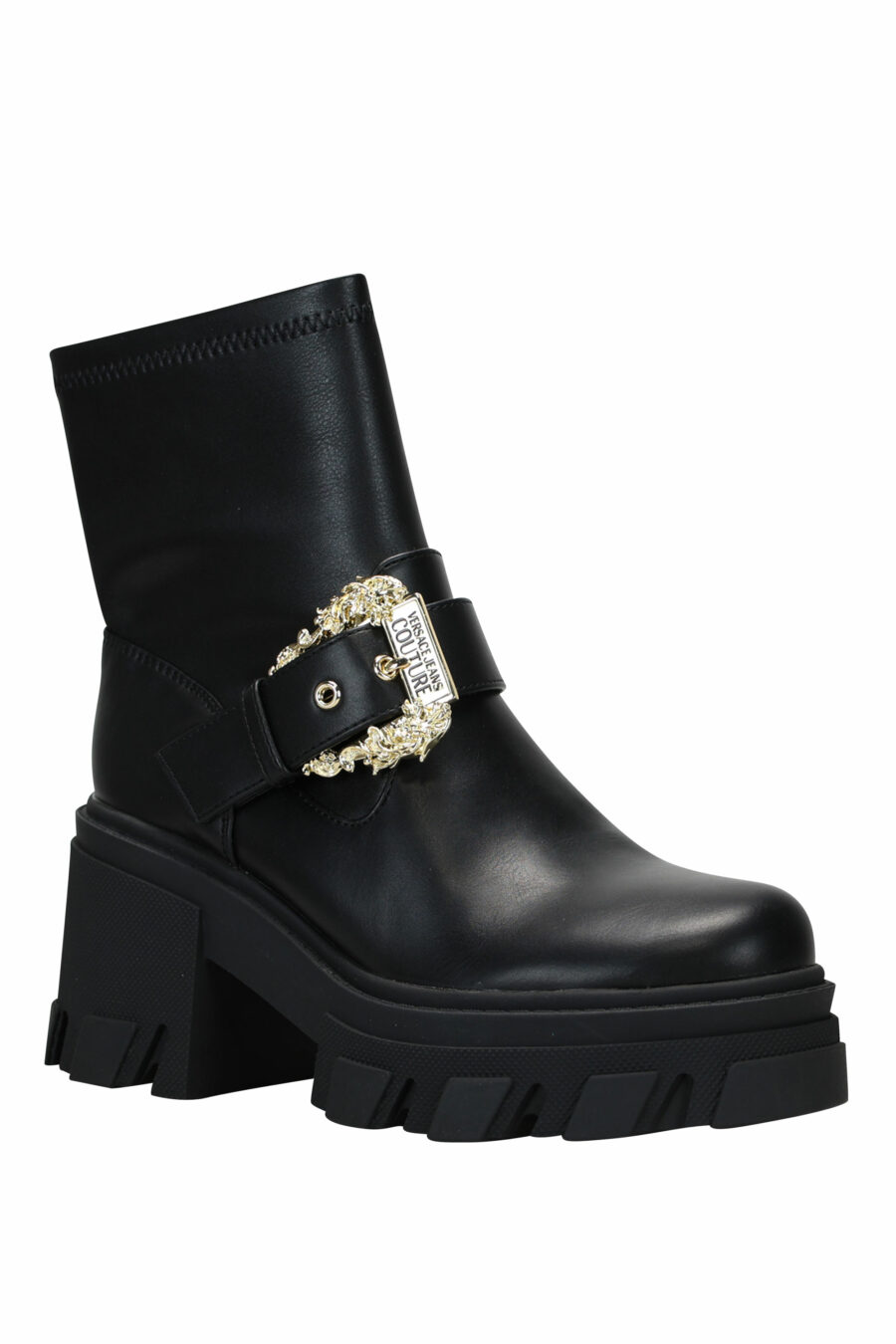 Black ankle boots with baroque buckle and platform - 8052019461084 1