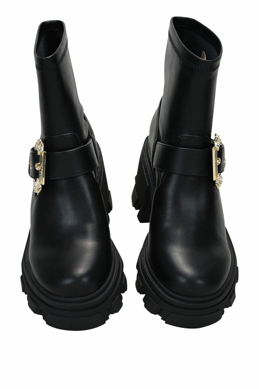 Black ankle boots with baroque buckle and platform - 8052019461084 4