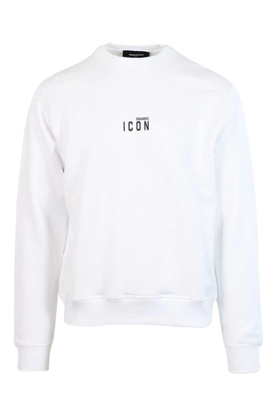 Weißes Sweatshirt mit schwarzem Mini-Logo "Icon" in der Mitte - 8052134565063