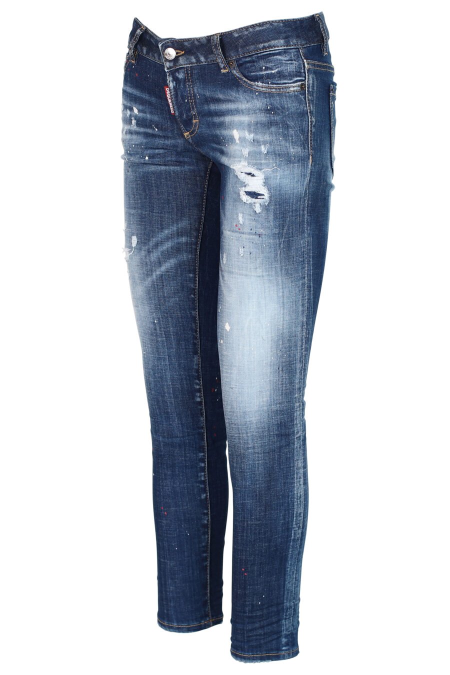 Jeans "Jennifer Jean" blau mit Farbspritzern und Abnutzungseffekt - 8052134937259 2