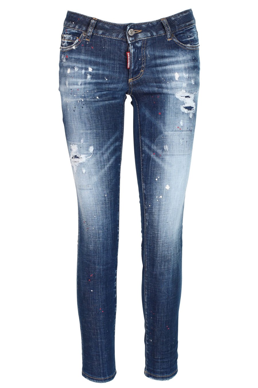Jeans "Jennifer Jean" bleu avec éclaboussures de peinture et effet délavé - 8052134937259