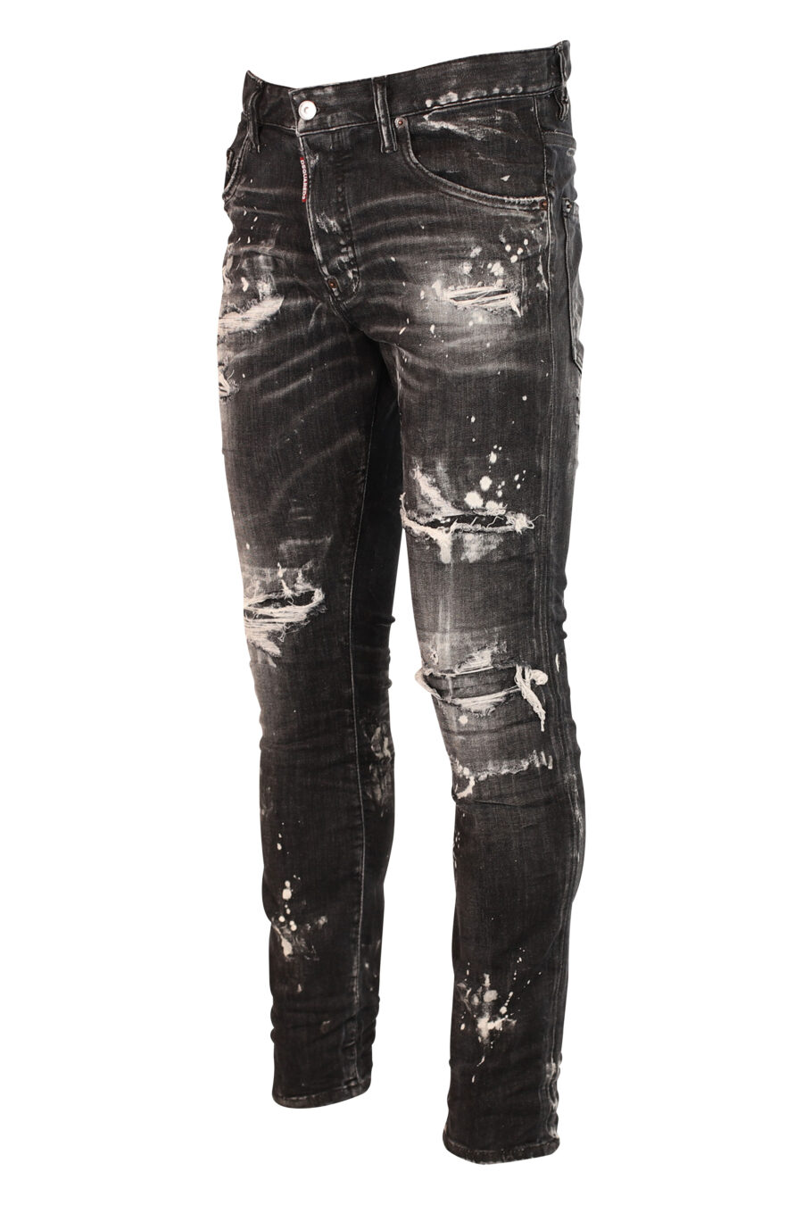 Pantalon skater en jean noir usé et déchiré - 8052134938102 2