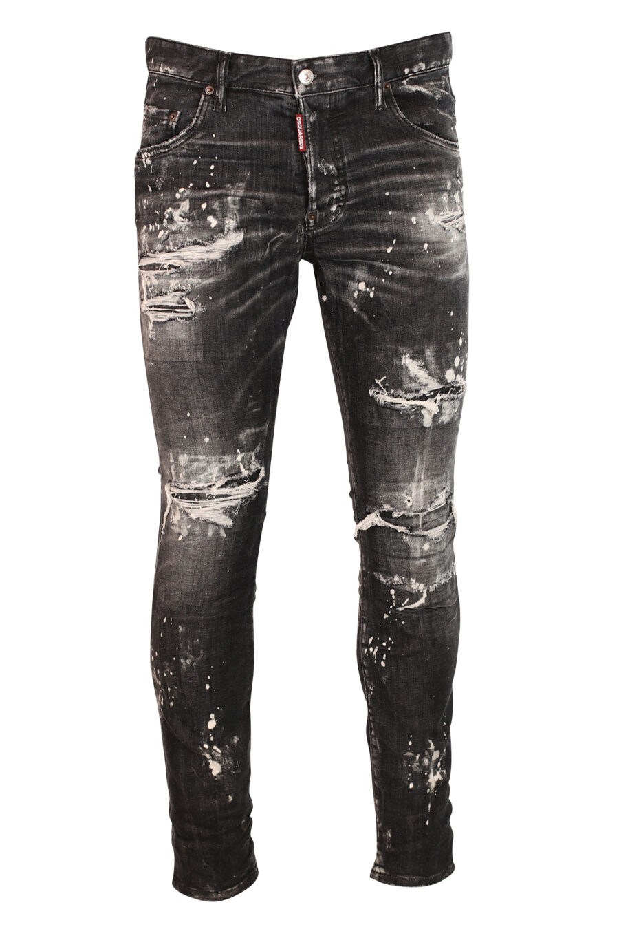 Skater-Jeans-Hose schwarz abgenutzt mit Rissen - 8052134938102