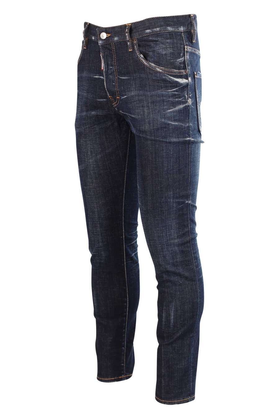 Dark blue semi frayed "skater jean" jeans - 8052134939215 2