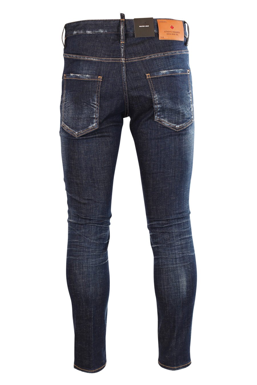 Dark blue semi frayed "skater jean" jeans - 8052134939215 3
