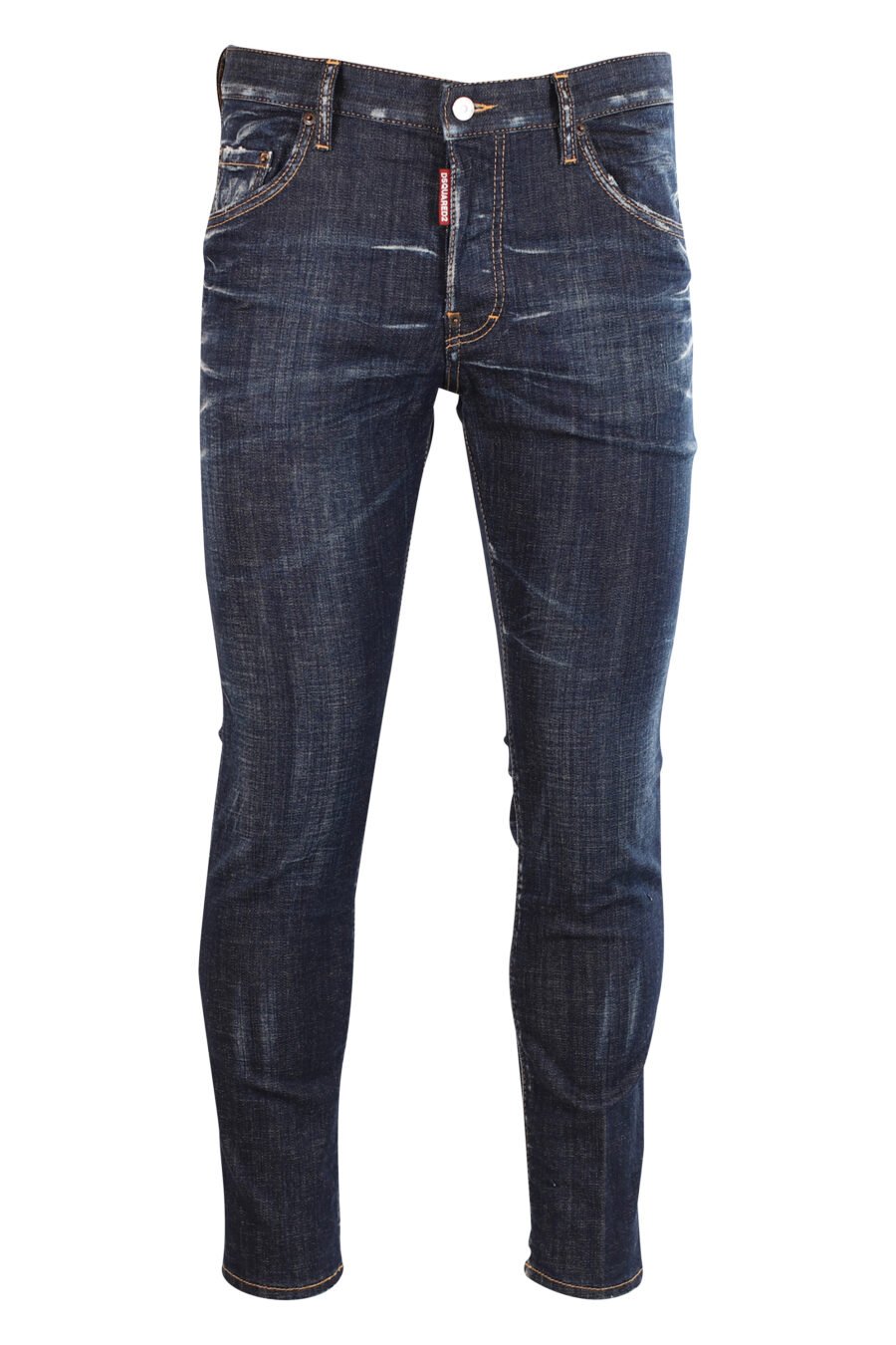 Dark blue semi frayed "skater jean" jeans - 8052134939215