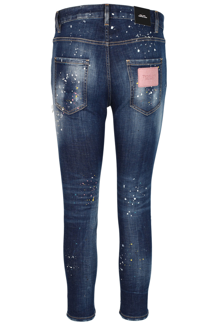 Cool girl cropped jeans "Cool girl cropped jean" blue worn with rips - 8052134942512 3