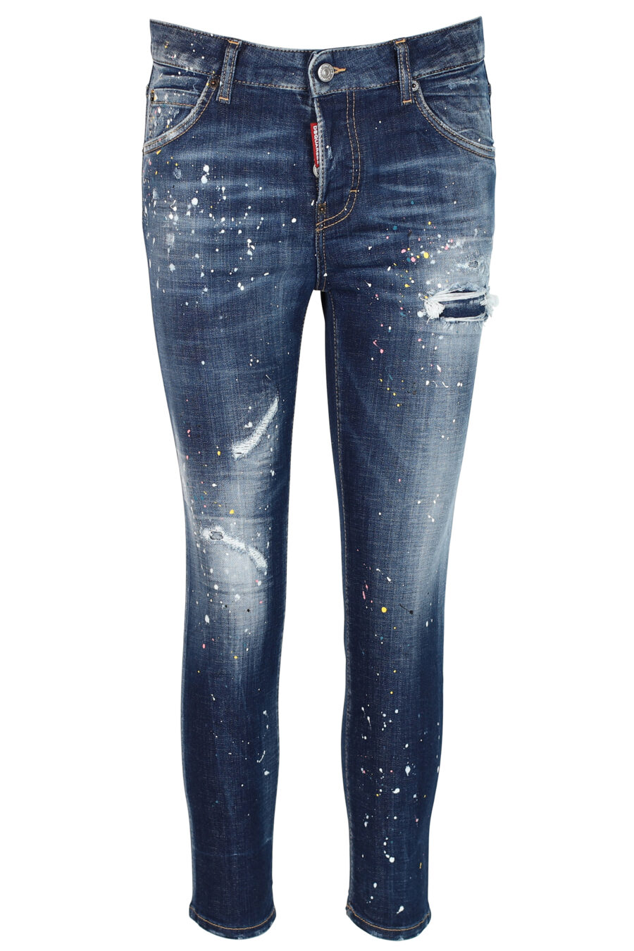 Cool girl cropped jean trousers "Cool girl cropped jean" blue worn with rips - 8052134942512