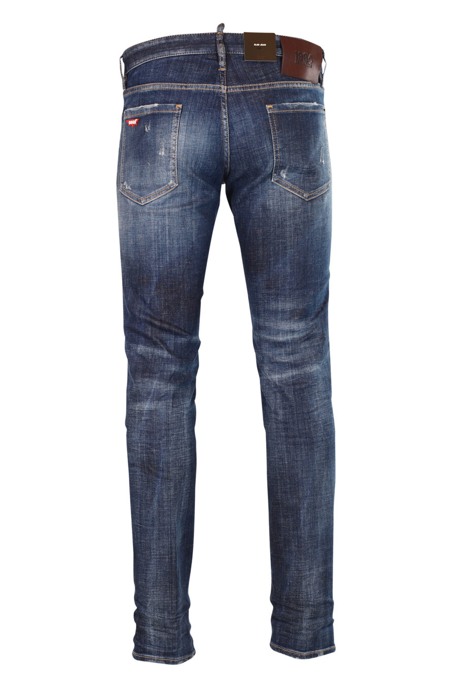 Pantalón vaquero "Slim jean" azul semi desgastado con rotos - 8052134942789 2