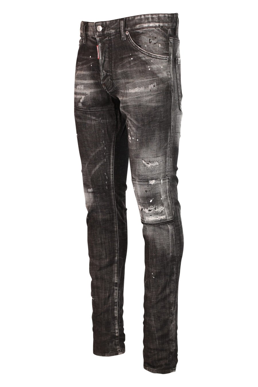 Pantalon en jean noir semi usé et déchiré - 8052134953105 2