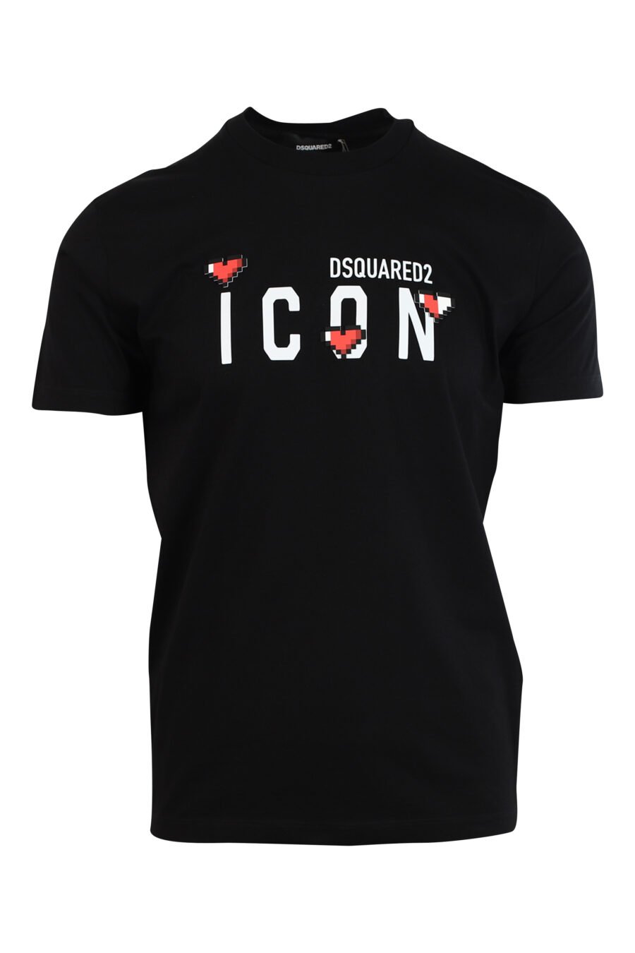 Schwarzes T-Shirt mit Maxilogo "Icon Herz Pixel" - 8052134980910