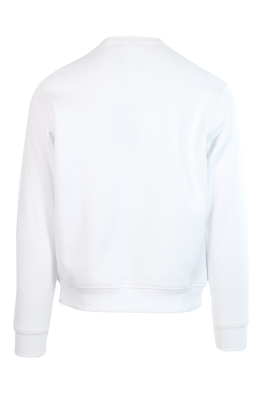White sweatshirt with "icon pixeled" maxilogo in turquoise and fuchsia - 8052134982228 2