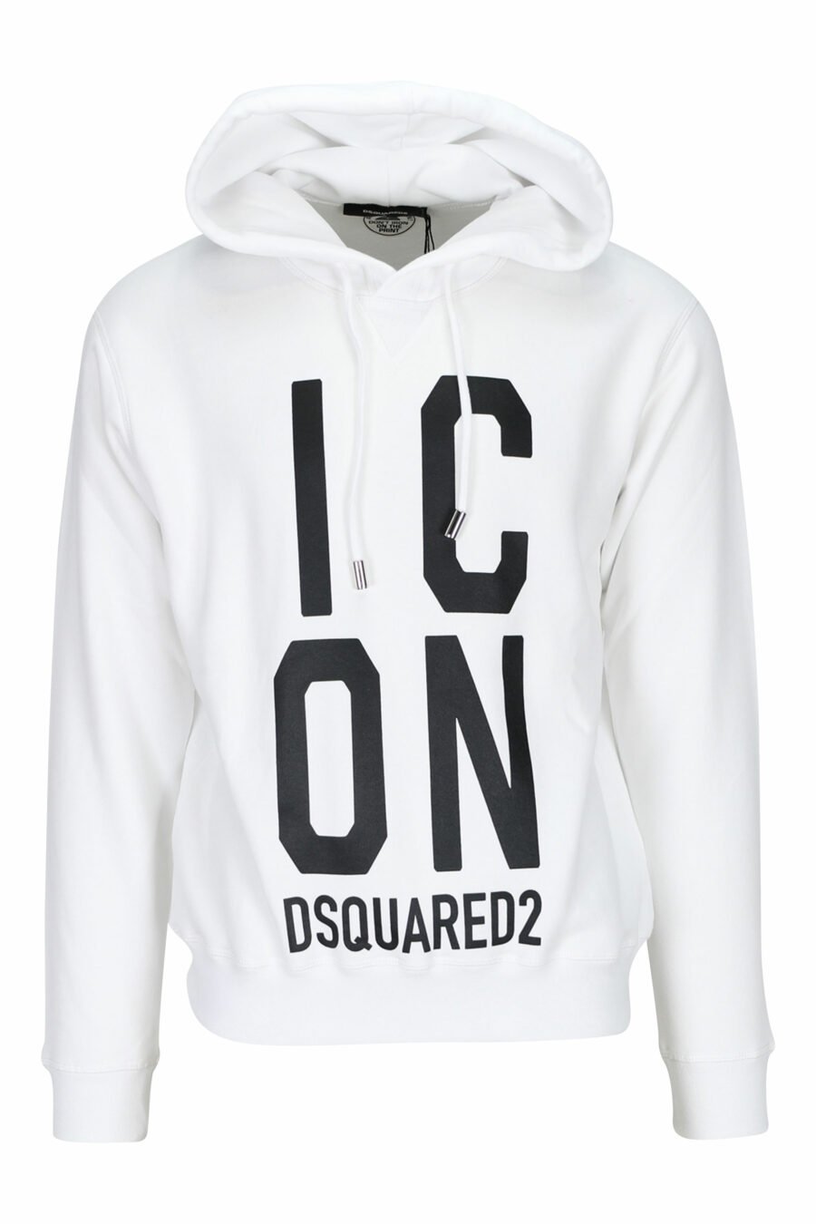 White hooded sweatshirt with square "icon" maxilogo - 8052134982570