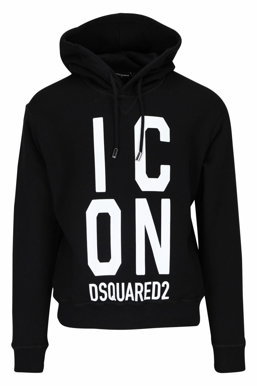 Black hooded sweatshirt with square "icon" maxilogo - 8052134982648