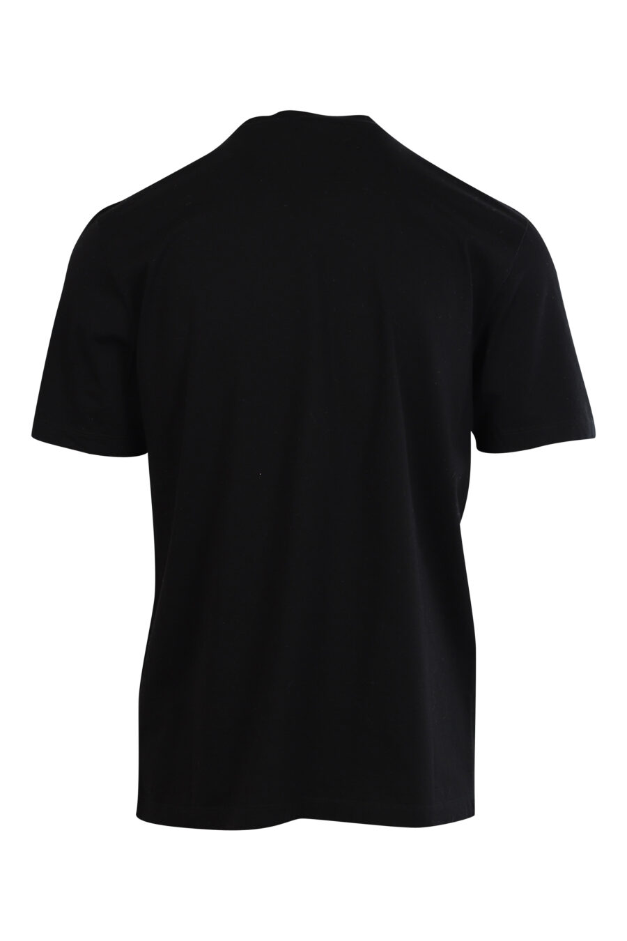 Schwarzes T-Shirt mit weißem Minilogo "bold" und orangefarbenem Blatt - 8052134990216 2