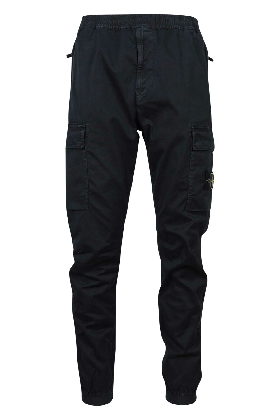 Pantalon noir avec patch logo sur le côté - 8052572723292