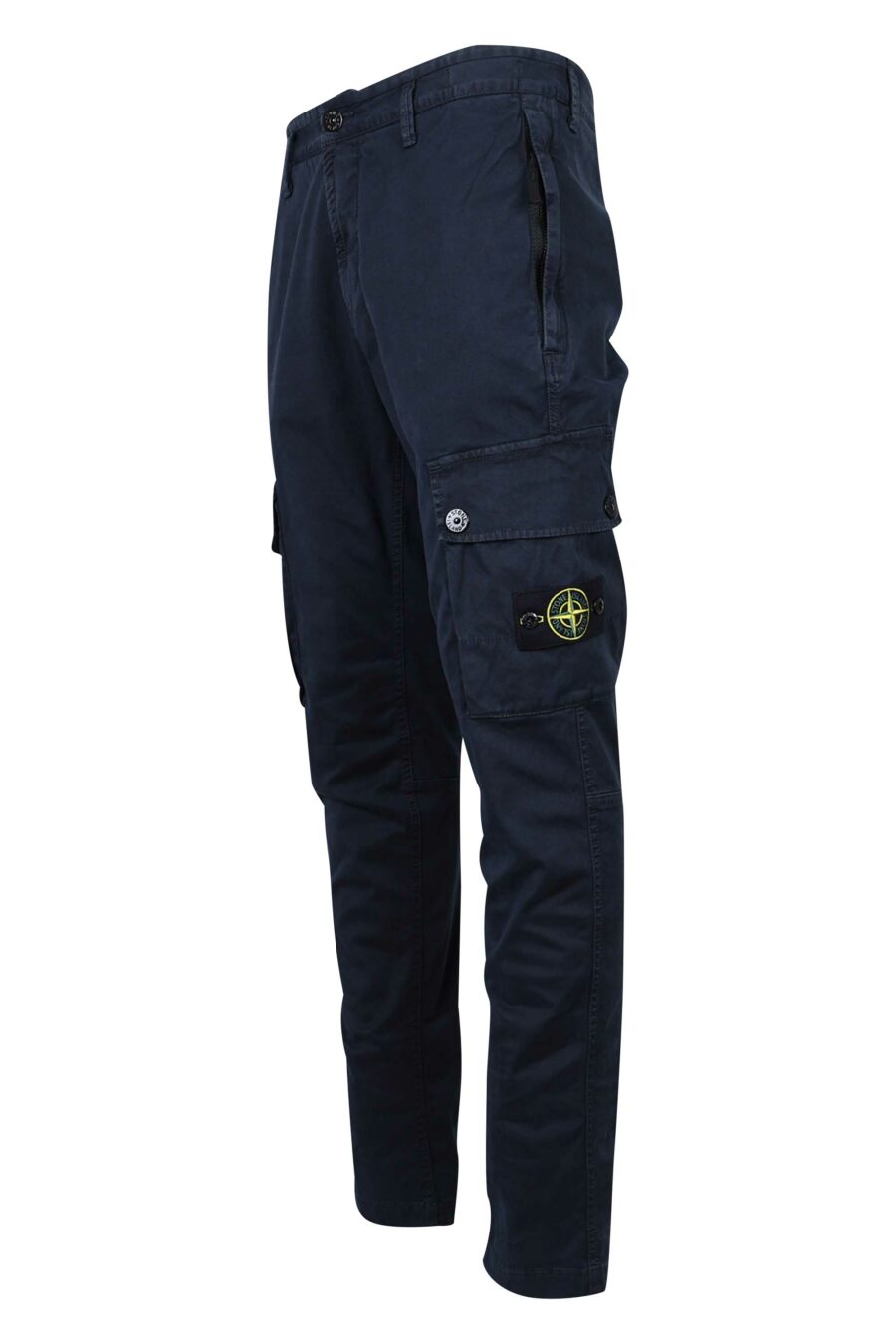 Pantalon slim bleu avec patch logo sur le côté - 8052572735042 1