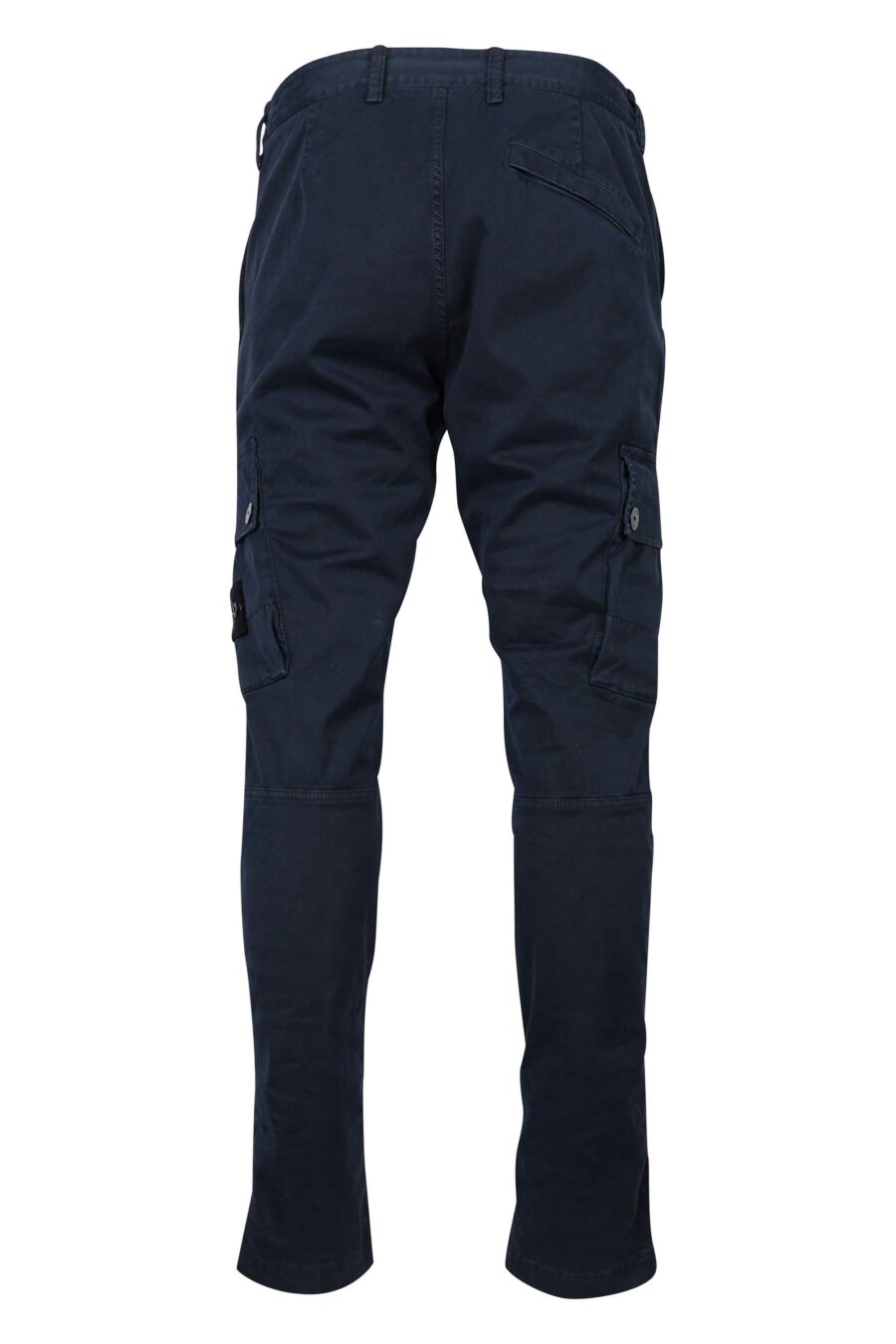 Blue slim trousers with side logo patch - 8052572735042 2