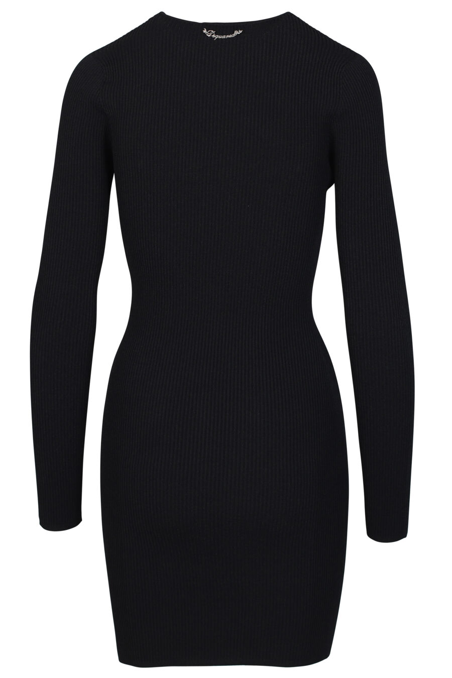 Short black "Cut-Out" dress with long sleeves and neckline - 8054148010836 3