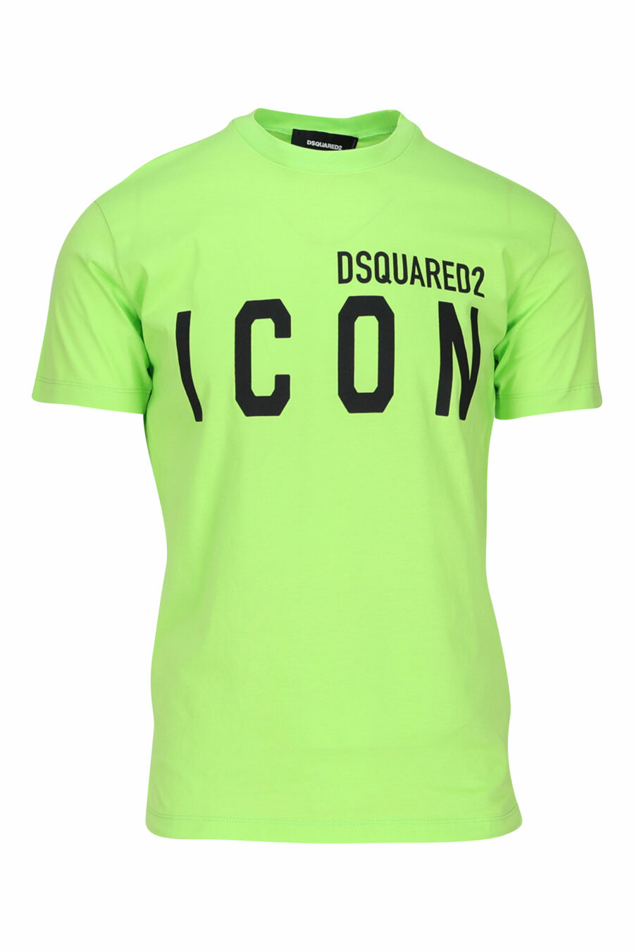 Lime green t-shirt with black "icon" maxilogo - 8054148035594