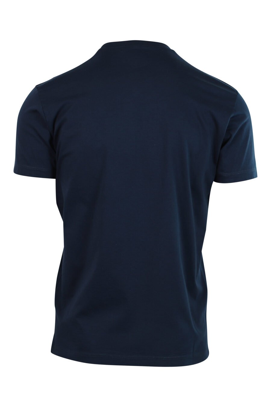 T-shirt bleu foncé avec mini-logo rouge dans un graphique de feuilles - 8054148046569 2