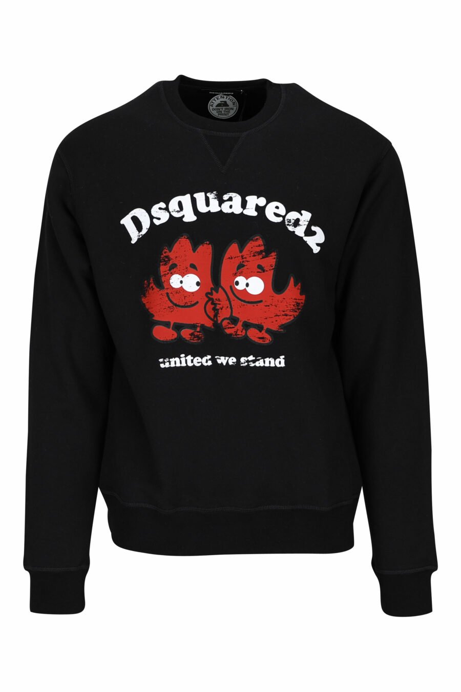 Schwarzes Sweatshirt mit getragenen roten Blättern Maxilogo - 8054148088071