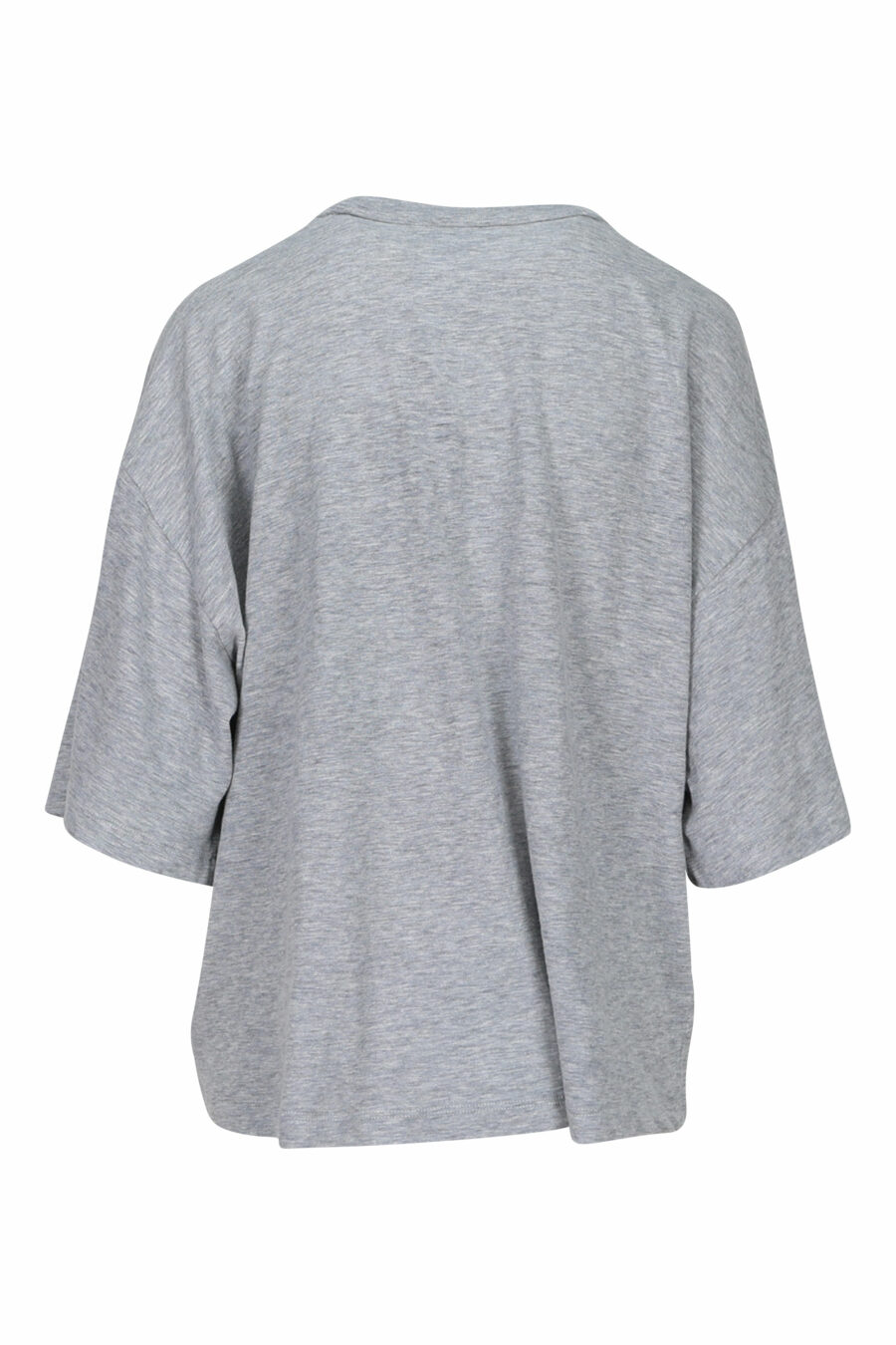 Camiseta gris oversize con maxilogo rosa - 8054148109882 1