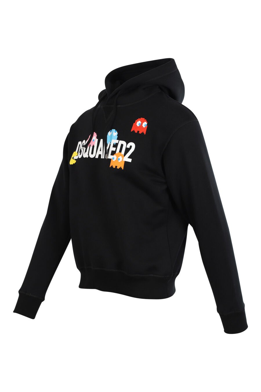 Black hooded sweatshirt with maxilogo "pac-man" - 8054148204082 2
