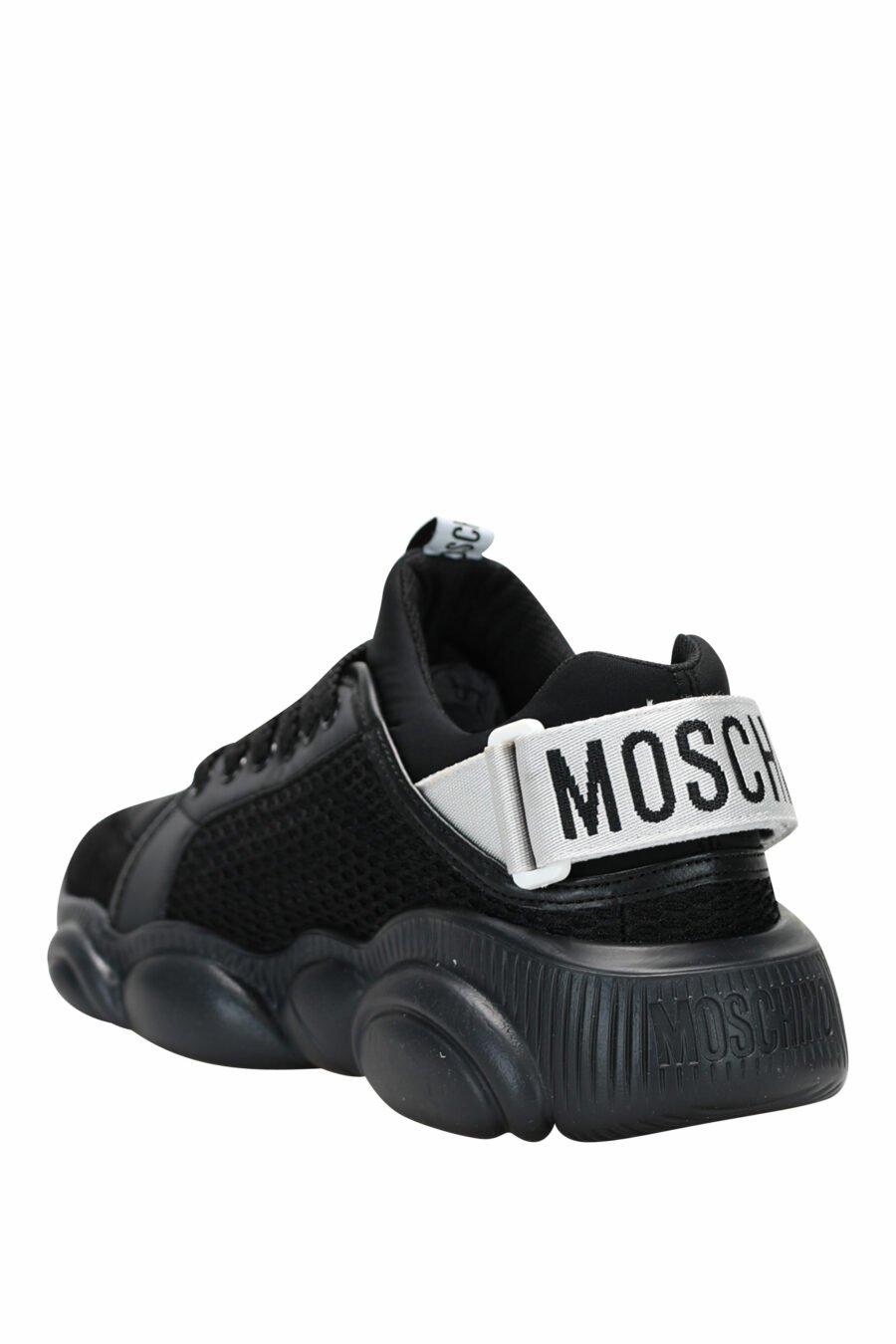 Black "teddy" trainers with black sole and white velcro logo - 8054653062856 3
